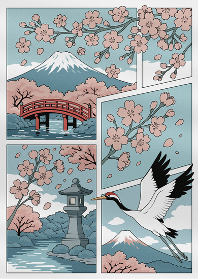 Постер A4 — Japan Nature #3 (мелованный картон 300 г/м²)