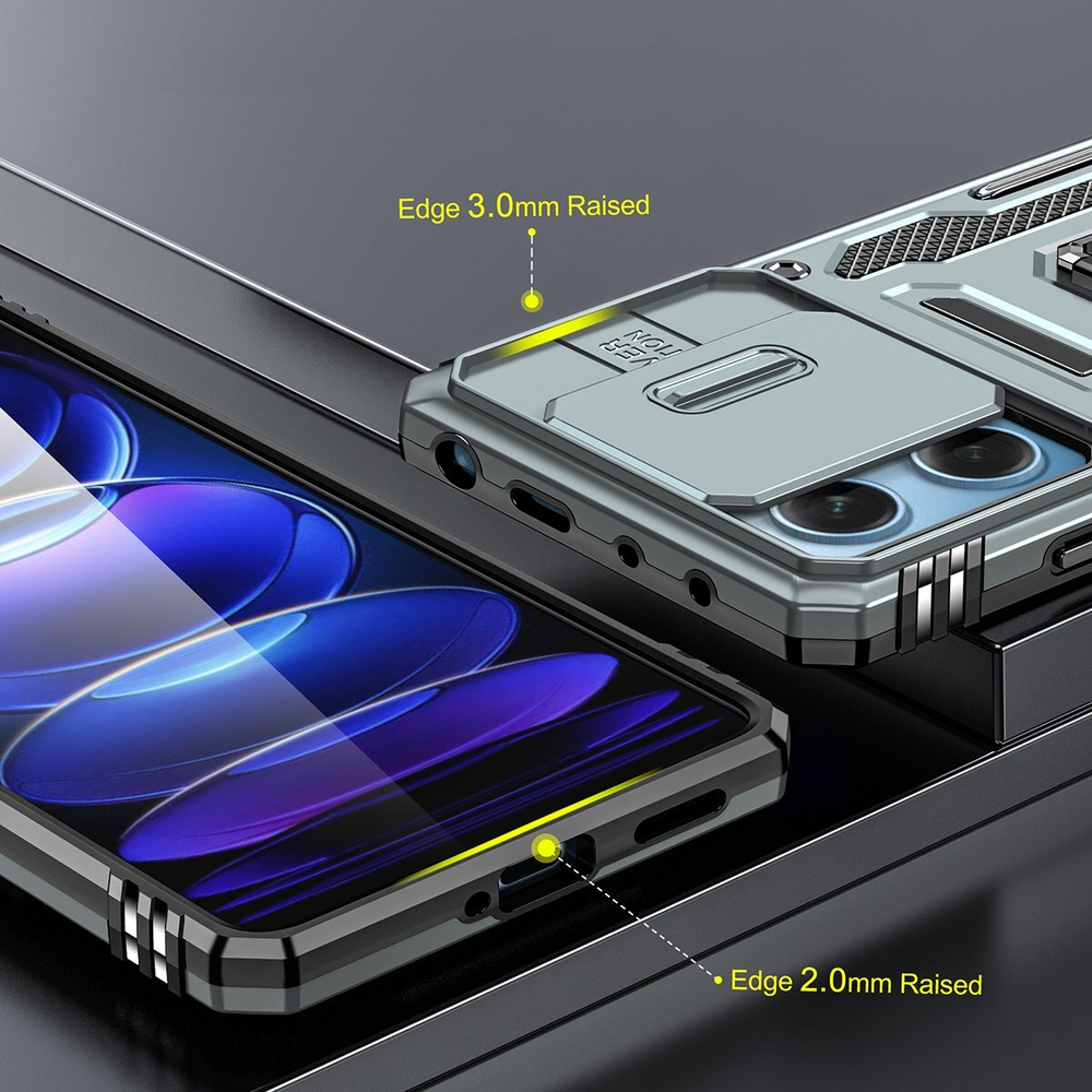 Чехол Safe Case с кольцом и защитой камеры для Xiaomi Poco X5 Pro 5G