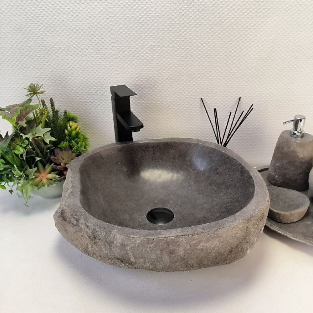 Раковина из речного камня RS-63520 (47*41*15) 0122