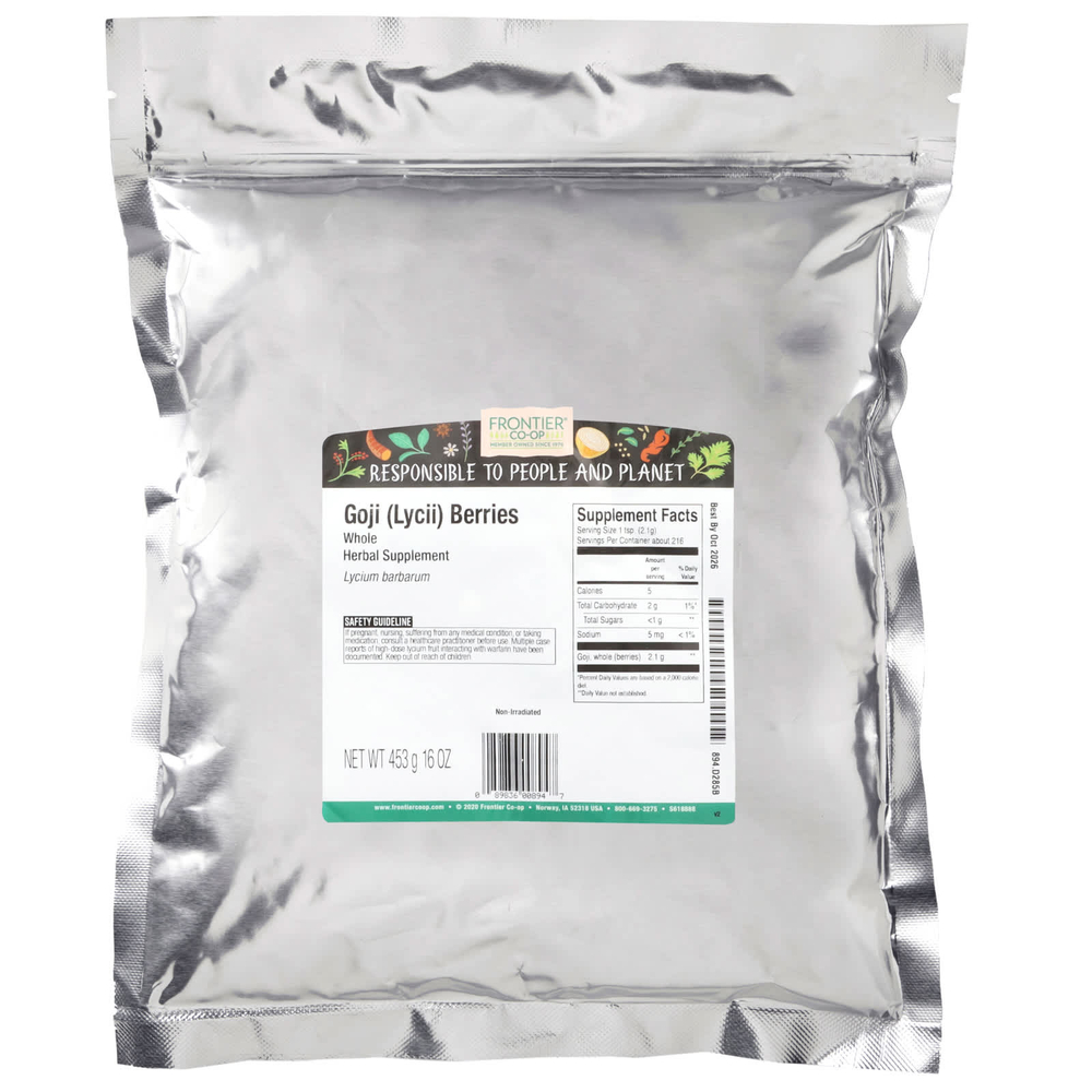 Frontier Co-op, Цельные ягоды годжи (Lycii), 453 г (16 унций)
