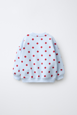 ZARA ТОЛСТОВКА В ГОРОШЕК PIPPI CALZASLARGAS © ASTRID LINDGREN COMPANY, СИНИЙ
