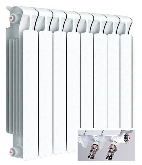 Радиатор Rifar Monolit Ventil 500 - 4 секции подключение нижнее (правое)