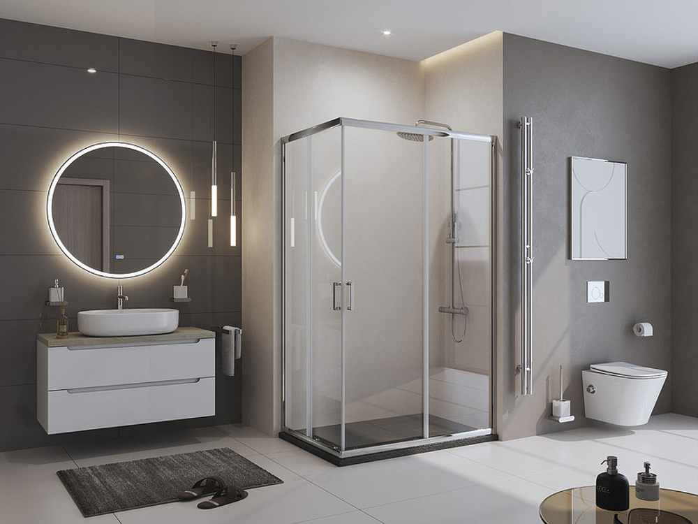 Душевой поддон из искусственного камня BelBagno Uno 120x80 TRAY-MR-UNO-AH-120/80-35-NERO-CR Черный матовый