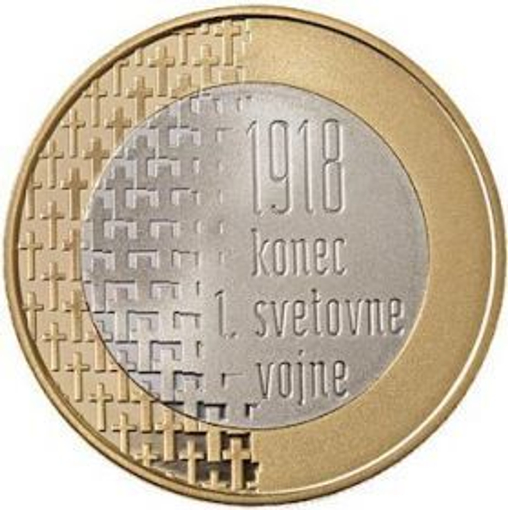 3 евро. 100 лет окончания Первой мировой войны. Словения. 2018 год