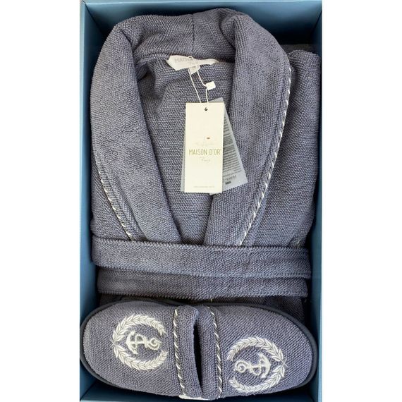 МИШЕЛЬ САЙЛИНГ серый мужской  халат Maison Dor