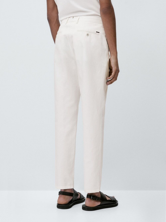 Massimo Dutti Холщовые брюки чинос свободного кроя, белый