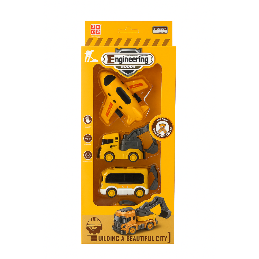 Набор строительных машинок и самолета Eengineering