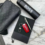 Набор Hugo Boss (блокнот + ручка + термос + брелок)