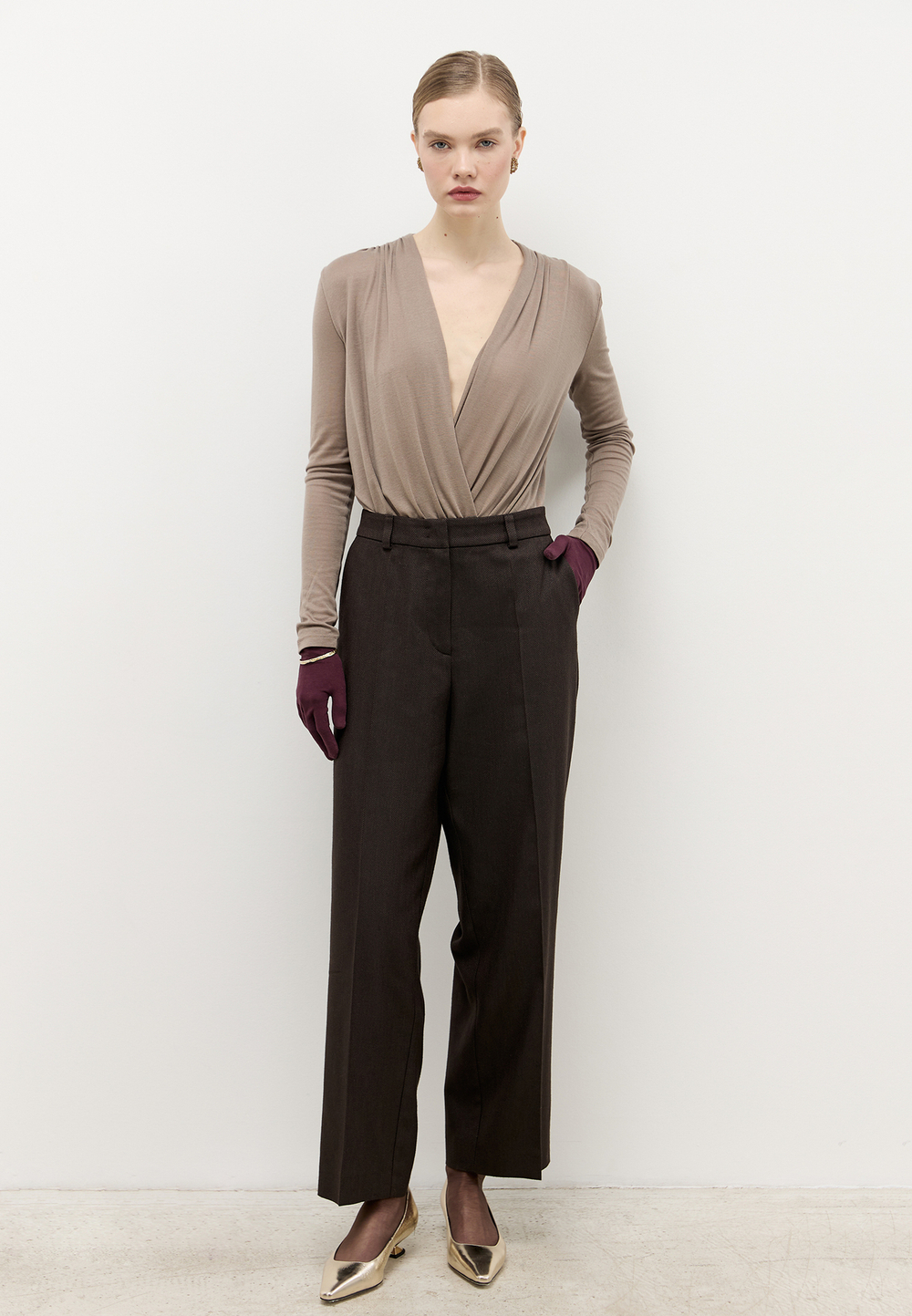 Брюки прямые укороченные