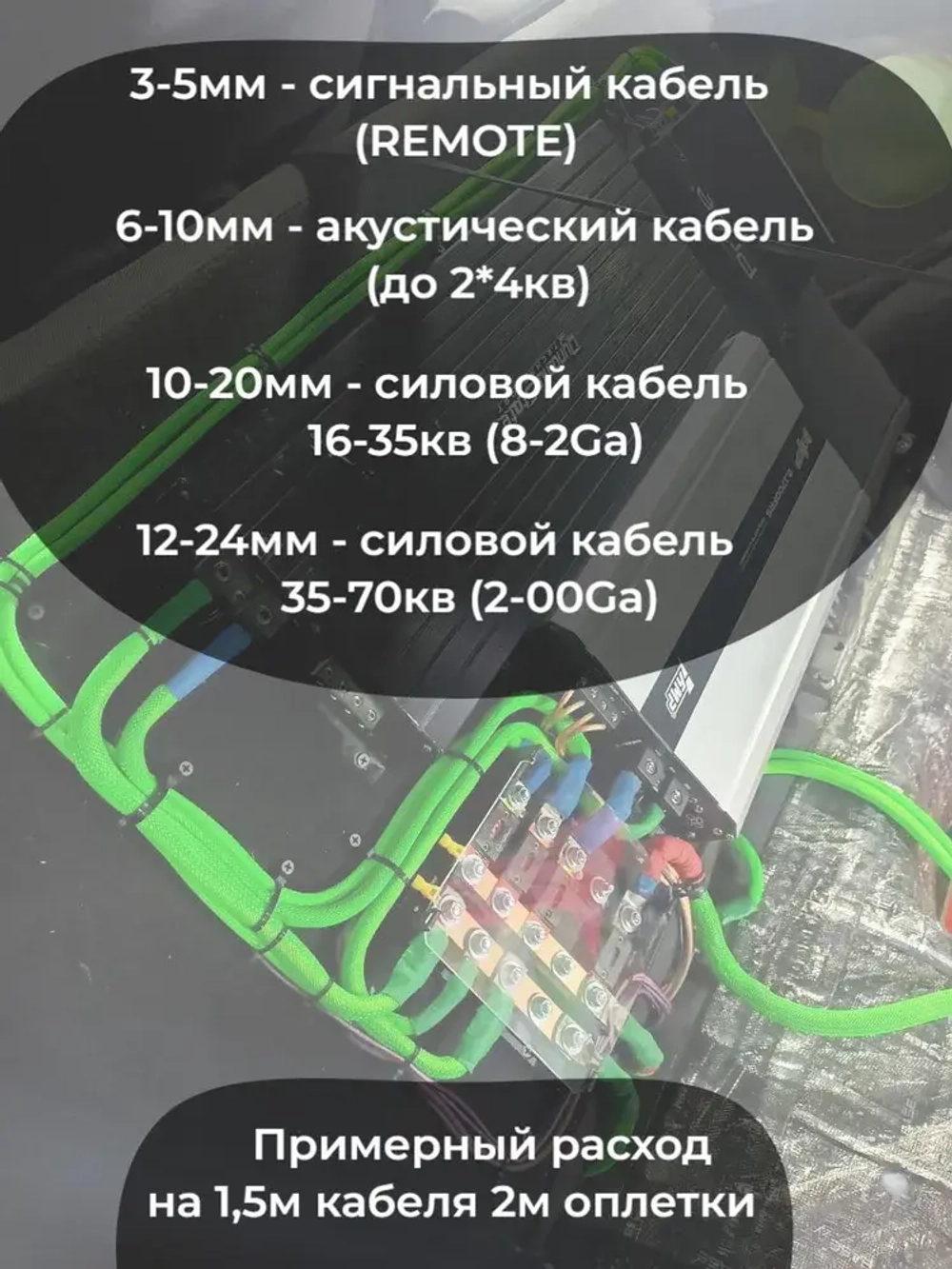 Оплетка "Змеиная Кожа" черная 6-10мм, 5м