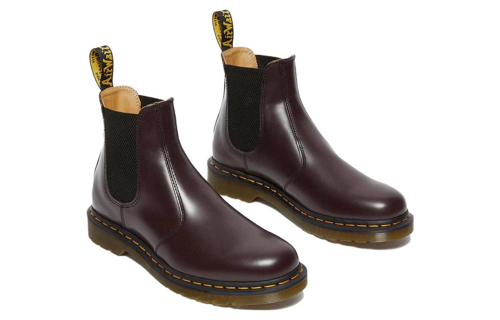 2976 Dr.Martens Yellow Stitch Smooth Leather Chelsea Boot "Burgundy"