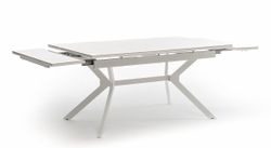 "Меркурий" стол интерьерный раздвижной обеденный из керамики, цвет белый глянцевый