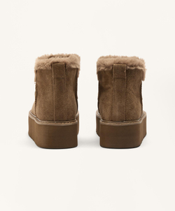 OYSHO Замшевые угги на платформе, кротовый