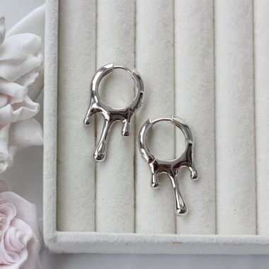 Швензы 36*20 мм с французским замком, родий, Ш139