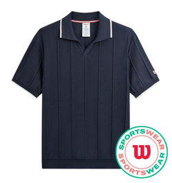 Мужское теннисное поло Wilson Club Essex Knit Shirt - небесный