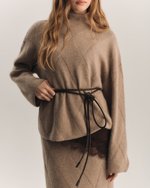 Ремень-шнурок длинный шоколадный