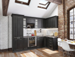 Угловая модульная кухня Прага-03 Венге премиум - Graphite 2140*1700/2800*600