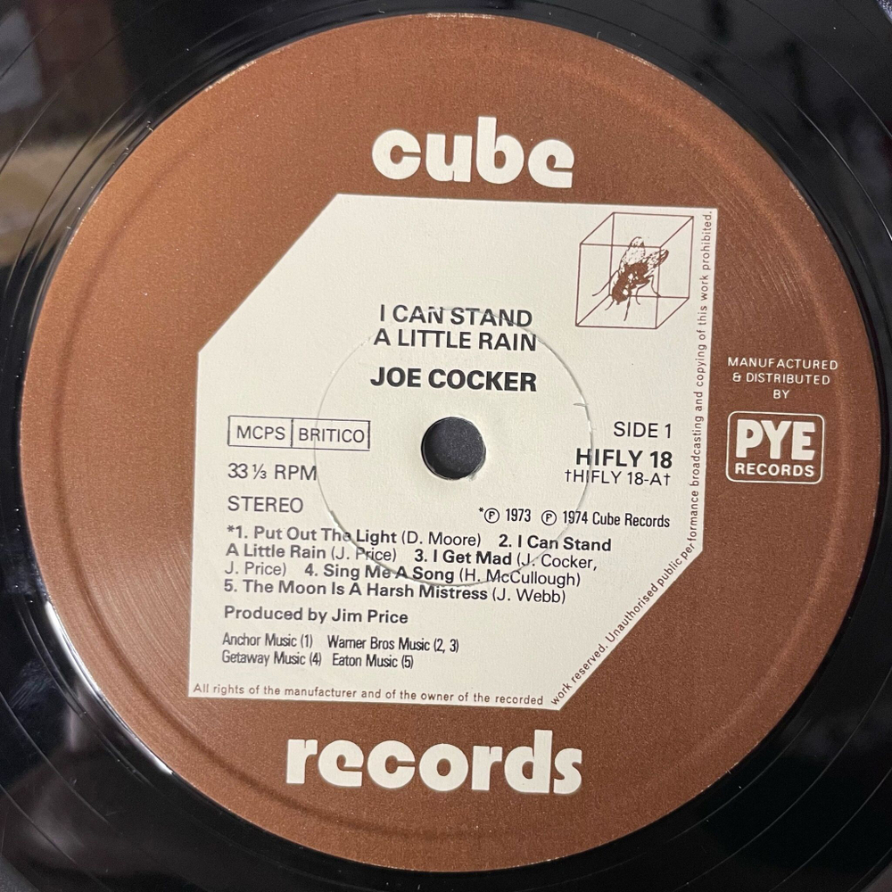 Винтажная виниловая пластинка LP Joe Cocker I Can Stand A Little Rain (Ирландия 1974)