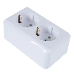 Розетка 2-м ОП Оптима РА16-374 16А IP20 с заземл. с монтаж. пластиной бел. Кунцево