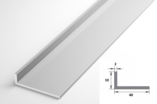 Профиль уголок Лука 40*10*2 Уп 13.2000.501л серебро