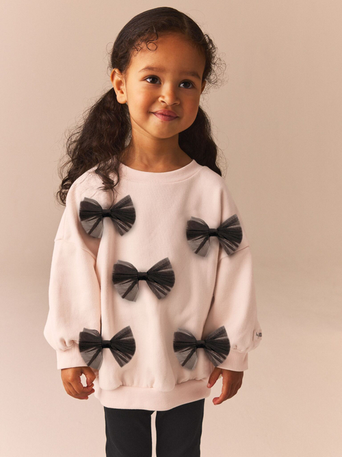 Толстовка и легинсы с оборками в комплекте для девочки Next B24-546, Кремовый, Черный