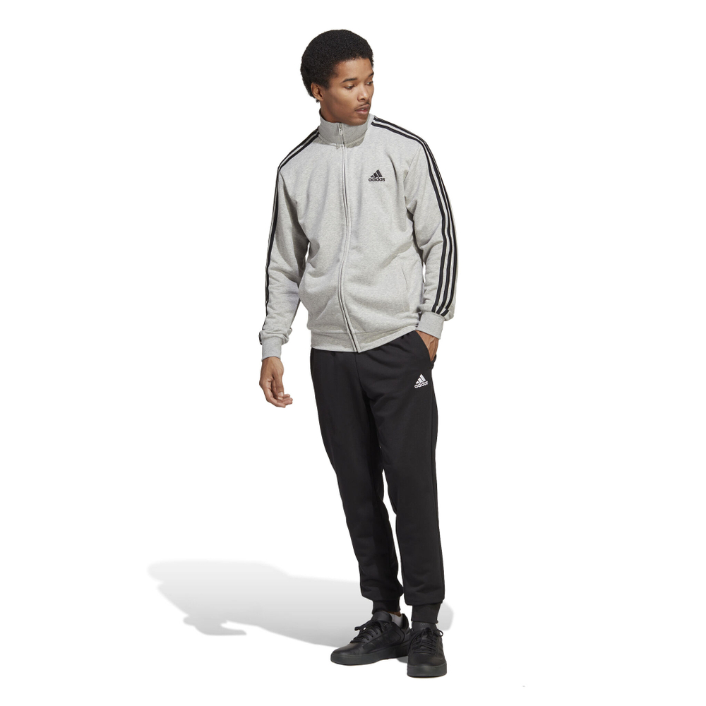 Мужские теннисные Костюмы adidas Sportswear Basic 3-Stripes French Terry Tracksuit Men - Grey, Black