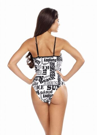 Молодежный принтованный купальник (Размер: 80/40) (Цвет: черный с белым)