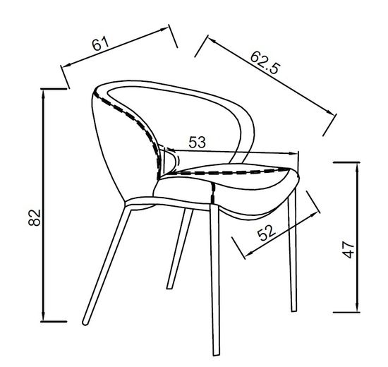 160KD-80030 Стул обеденный экокожа кремовый 62*61*82см