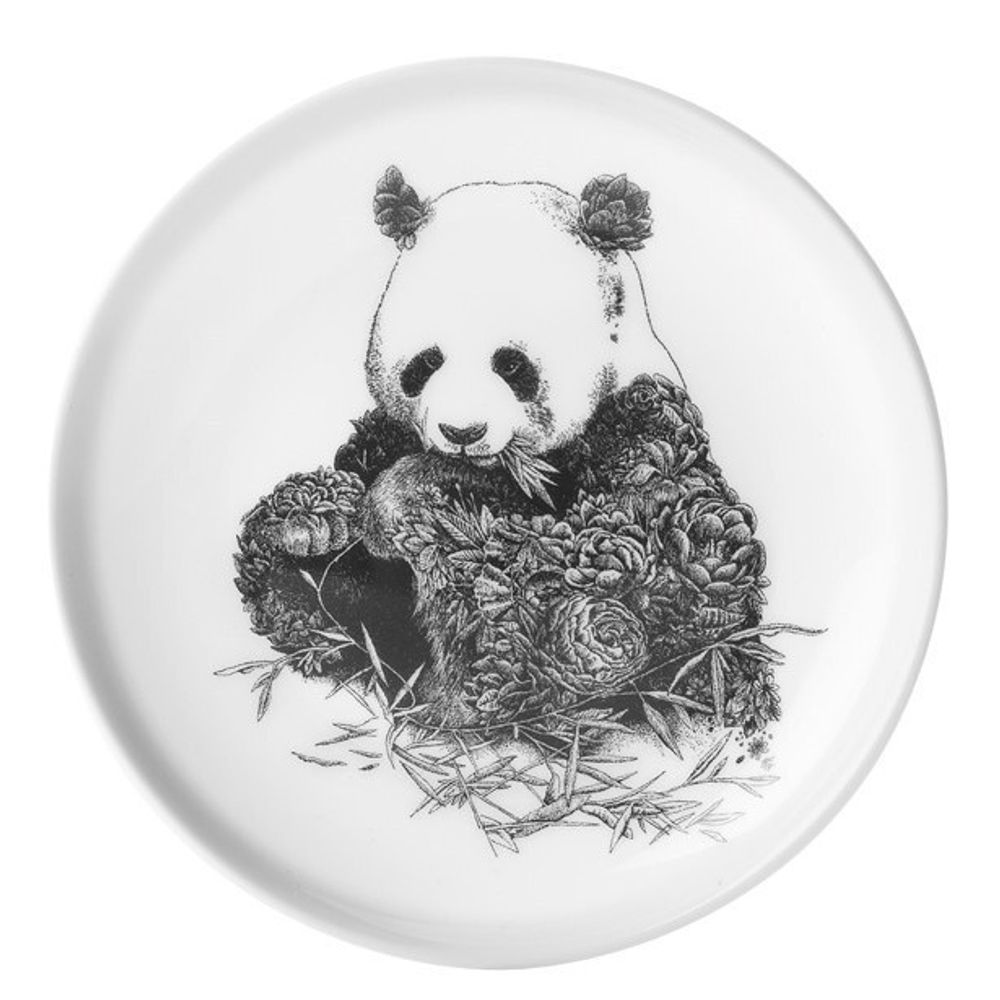 Фарфоровая тарелка Большая панда MW637-DX0528, 20 см, белый/декор