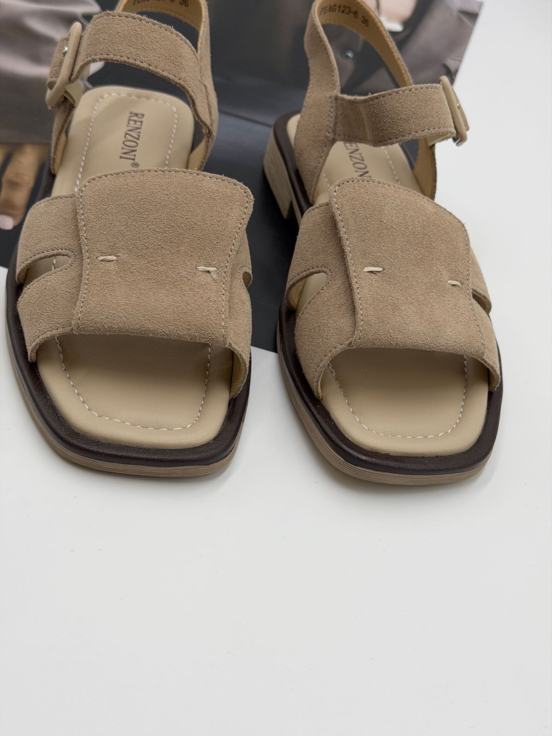 Босоножки женские натуральная кожа арт. PEAG 123-6 цвет "бежевый"