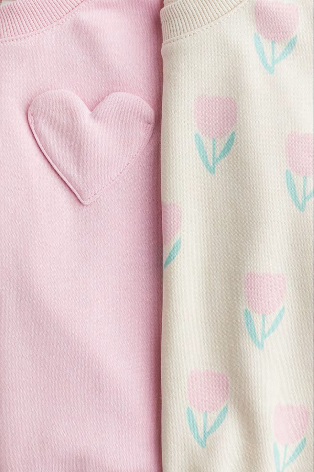 H&M Набор из двух толстовок с объёмными рукавами, розовый