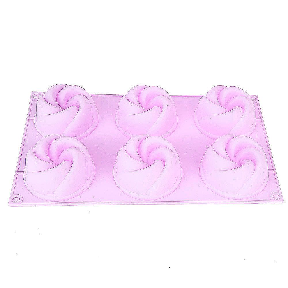 Форма силиконовая для выпечки 6 ячеек "Цветочный аромат" 7,5*7,5*4см/ 29,5*17*4см (силикон)