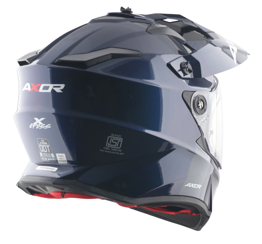 Шлем AXOR X-CROSS DUAL VISOR SC, с визором, цвет синий (L)