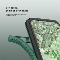 Усиленный чехол зеленого цвета (Deep Green) от Nillkin для Google Pixel 8A, серия Super Frosted Shield Pro
