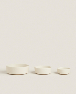 Zara Home миска из каменной керамики, цвет бежевый, 11 см