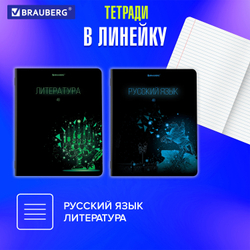 Тетради предметные, КОМПЛЕКТ 12 ПРЕДМЕТОВ, "DARK", 48 листов, глянцевый УФ-лак, BRAUBERG, 404028