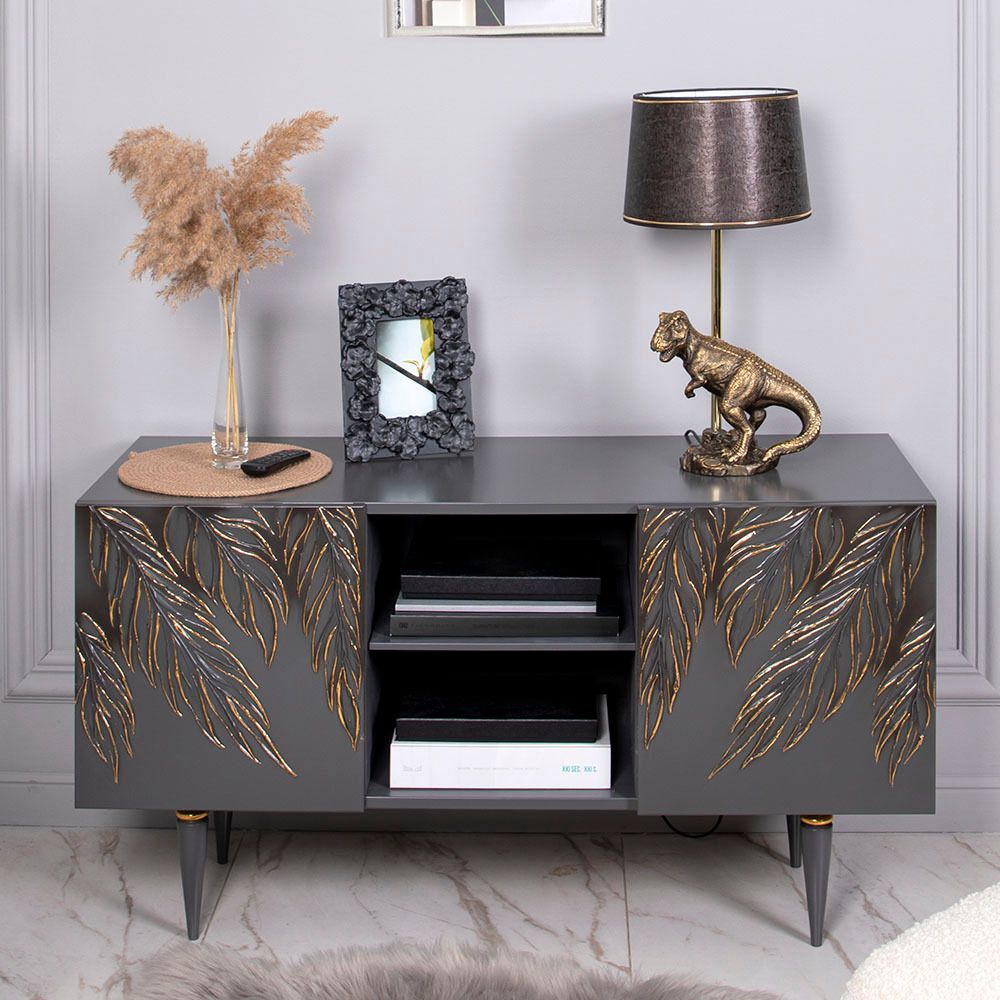 Тумба под ТВ Тропик 117см Классика Серый Голд