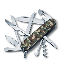 Нож перочинный VICTORINOX Huntsman, 91 мм, 15 функций, зелёный камуфляж (1.3713.94)