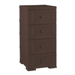 Комод пластиковый "УЮТ" 4 ящика К-017 (шоколадный) 405х420х835