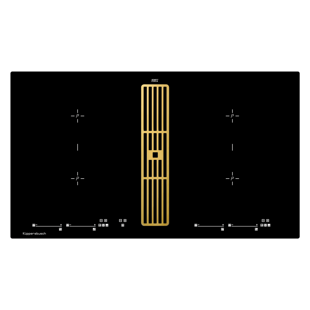 Индукционная варочная панель с вытяжкой Kuppersbusch KMI 9800.0 SR Gold
