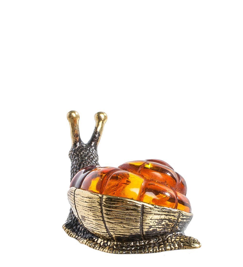 AM-1351 Фигурка «Улитка с домиком» (латунь, янтарь)