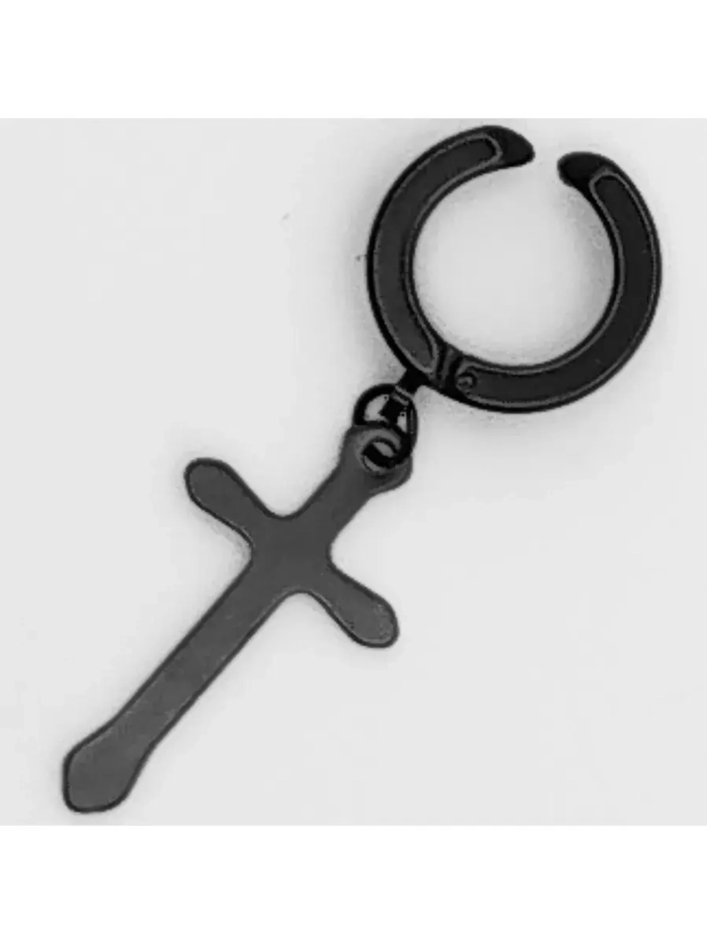 Клипса "Чёрный крест" без прокола.