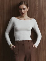 Лонгслив из вискозы, цвет белый