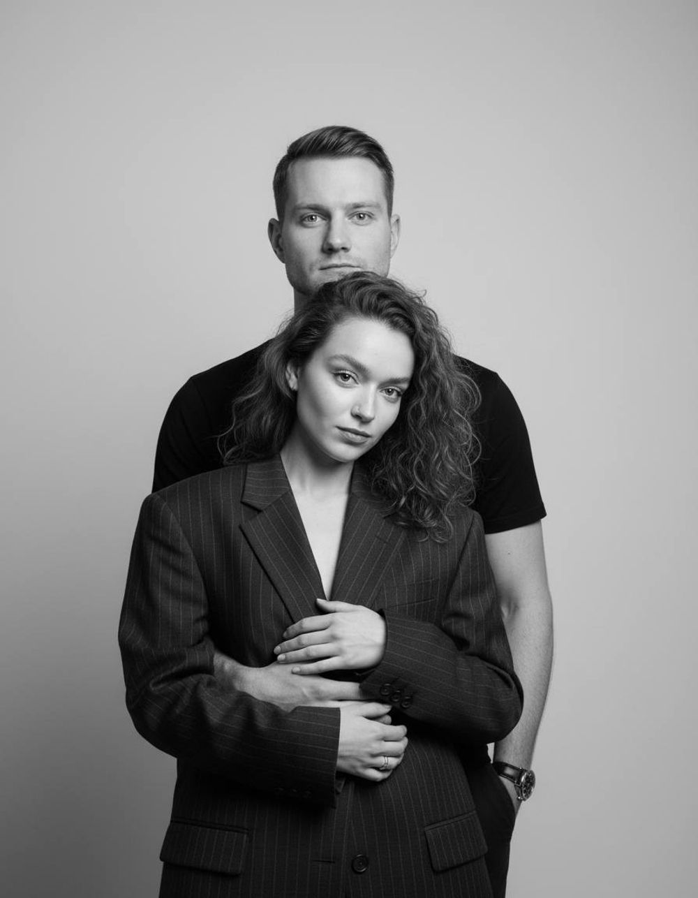 Парный ЧБ в студии