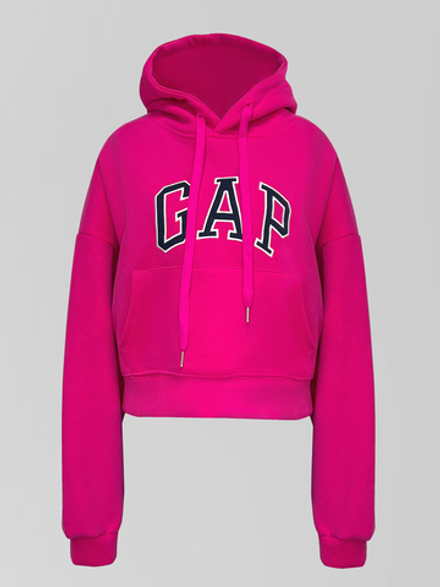 Толстовка LJHY 9505 однотонная укороченная с надписью впереди