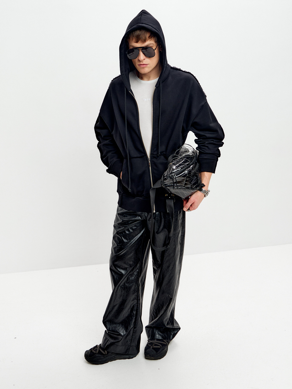 Зип-худи NEVER из черного хлопка