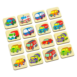 Мемори "Автомобили", развивающая игрушка для детей, обучающая игра из дерева