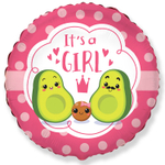 Шар Фольгированный IT'S A GIRL Авокадо (Розовый)