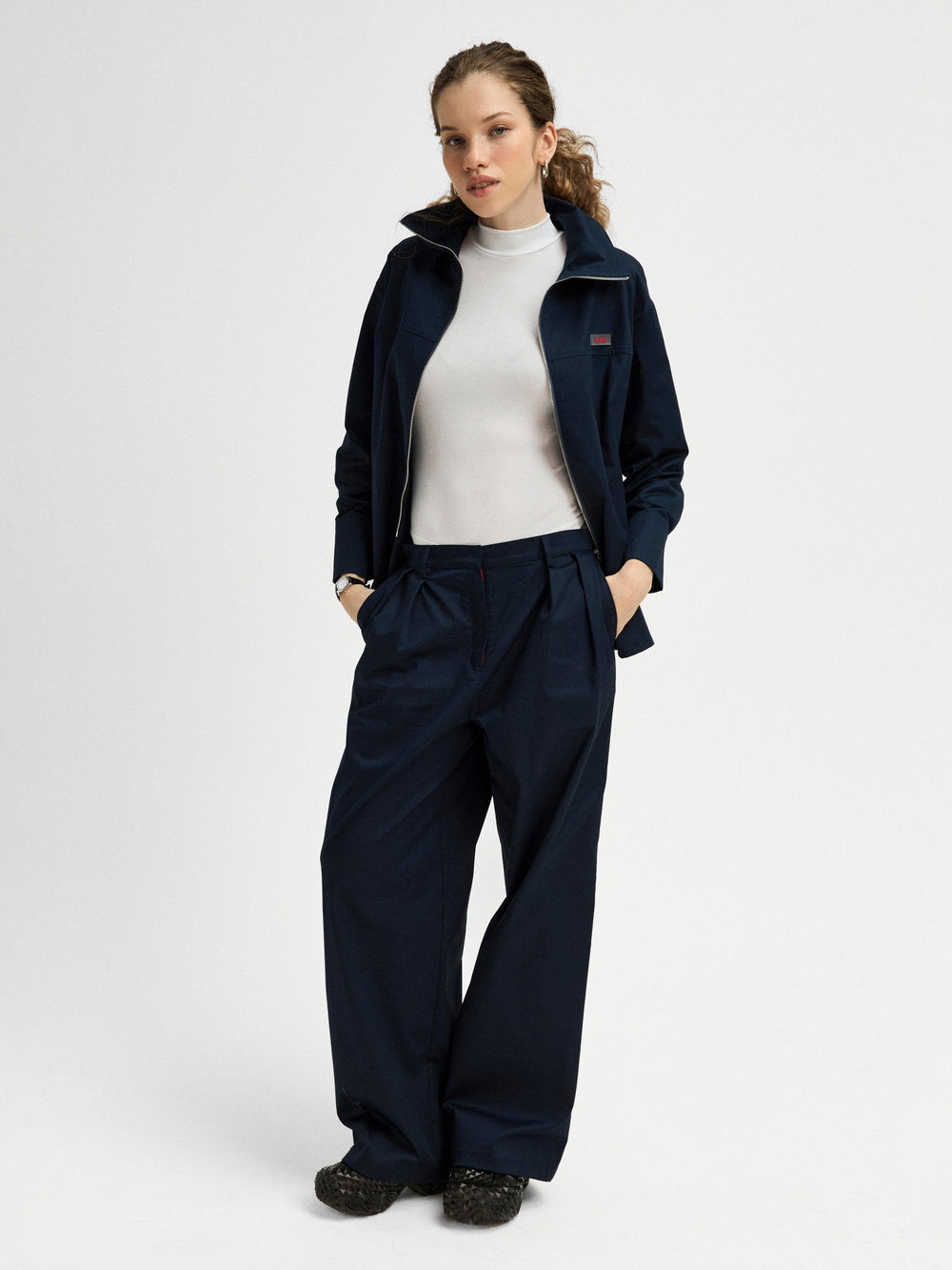 Рубашка медицинская женская Юми, нэви хлопок