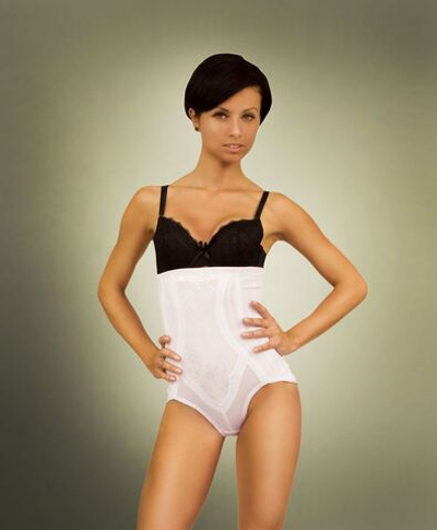 Трусики-корсет из эластичного материала на косточках (Размер: M) (Цвет: белый)